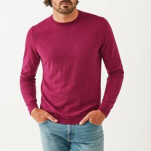 PATRICK ASSARAF Extra Fine Merino Wool CrewNeck Pullover Sweater Purple Small